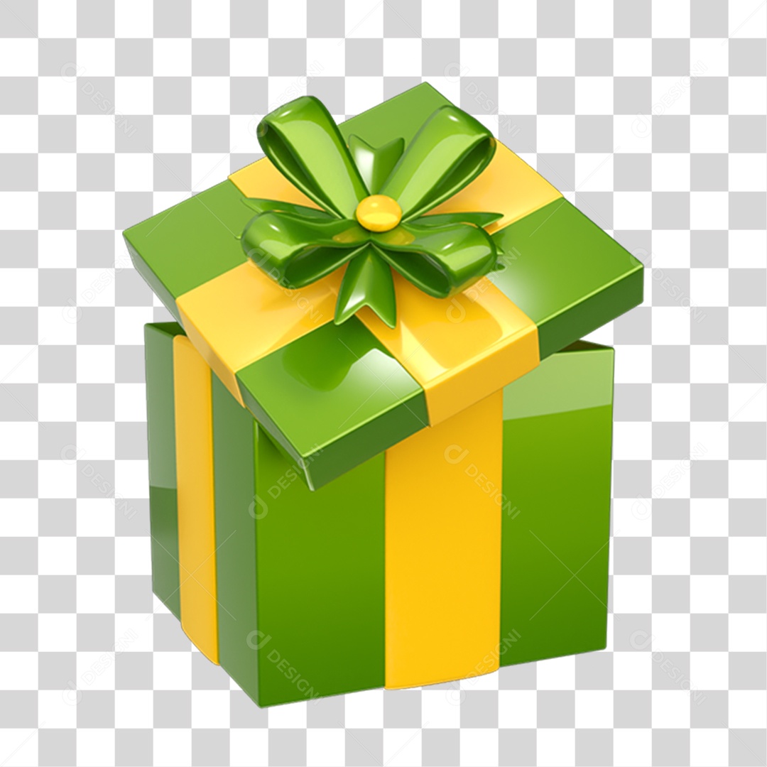 Elemento 3D Caixa de Presente PNG Transparente