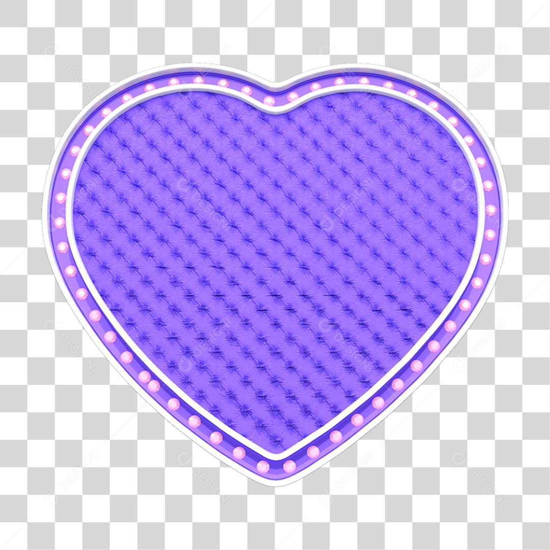 Elemento 3D Placa em Forma de Coração PNG Transparente