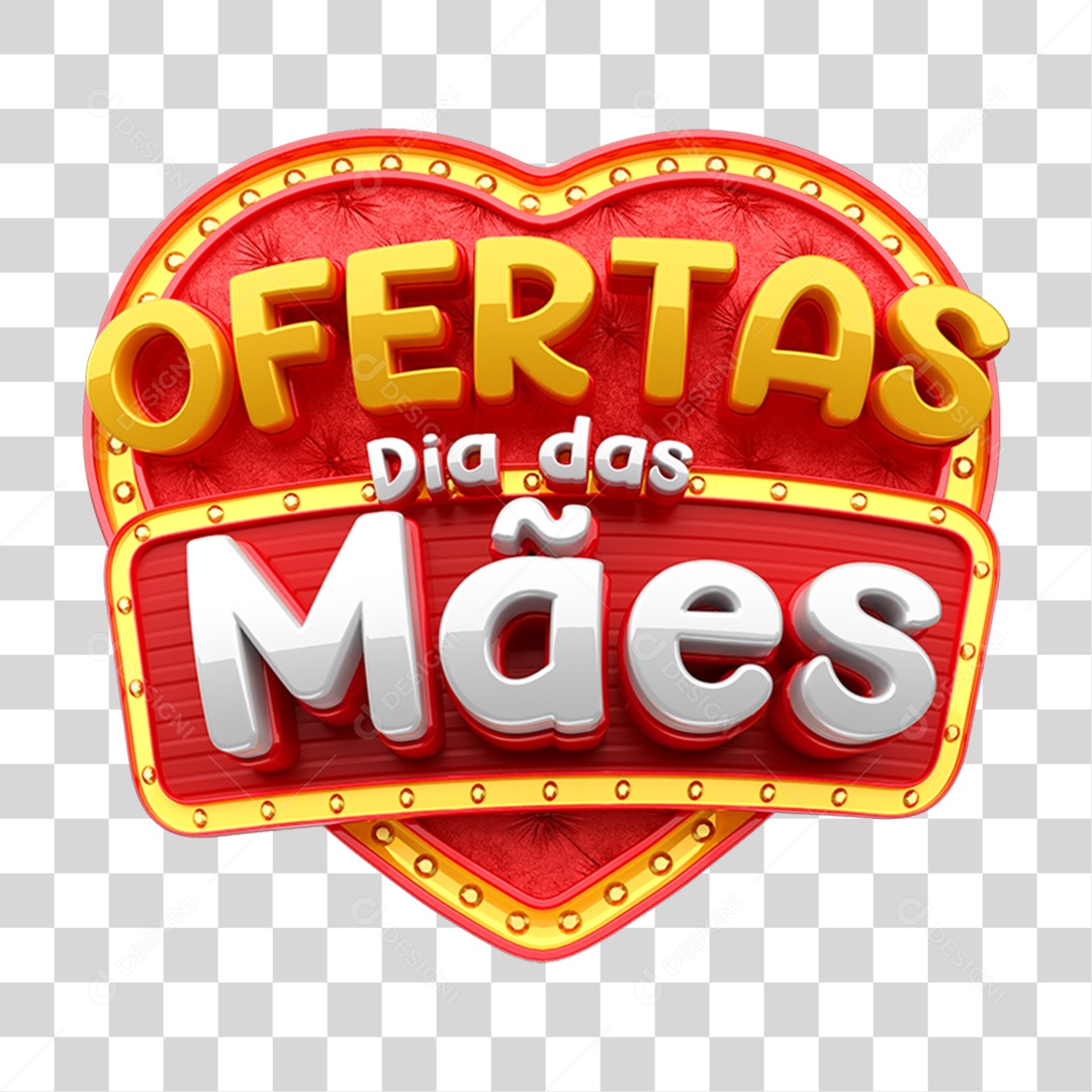 Selo 3D Ofertas Dia das Mães PNG Transparente