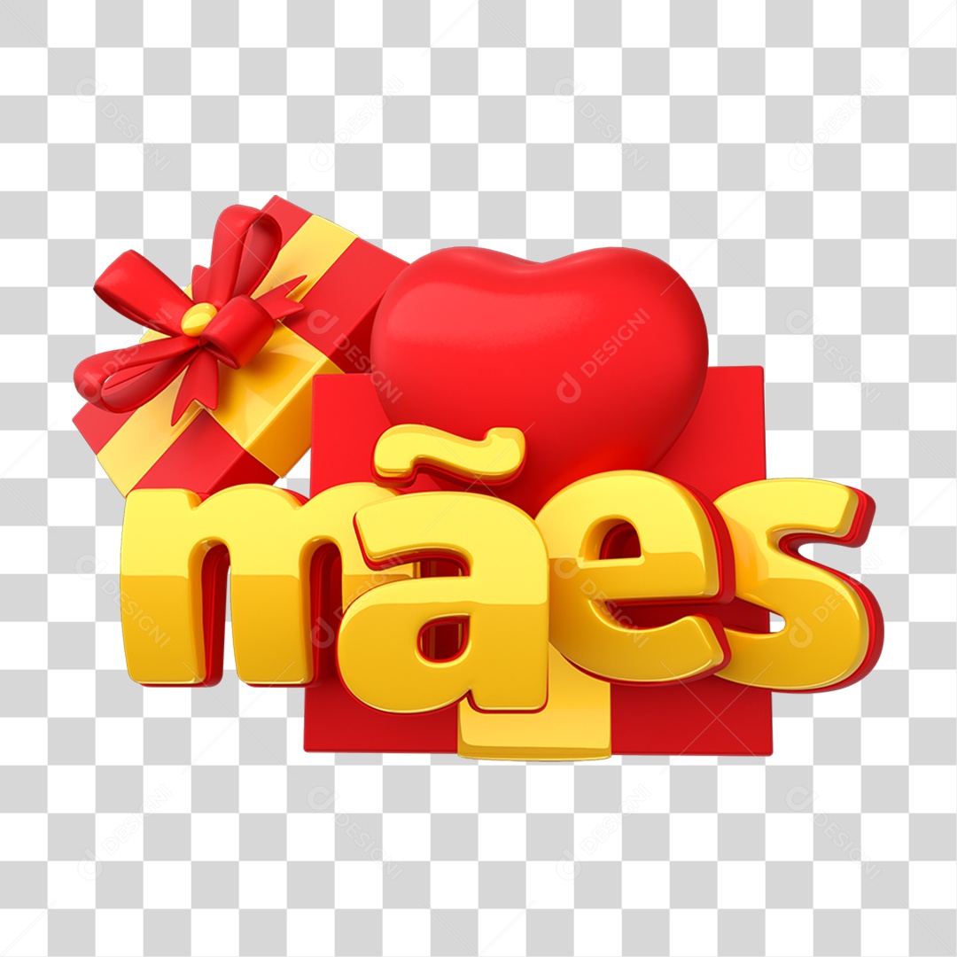 Selo 3D Mães Presentes PNG Transparente