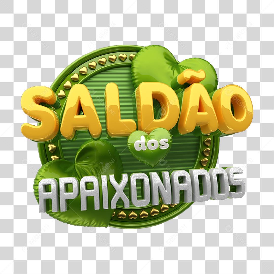 Selo 3D Saldão dos Apaixonados PNG Transparente