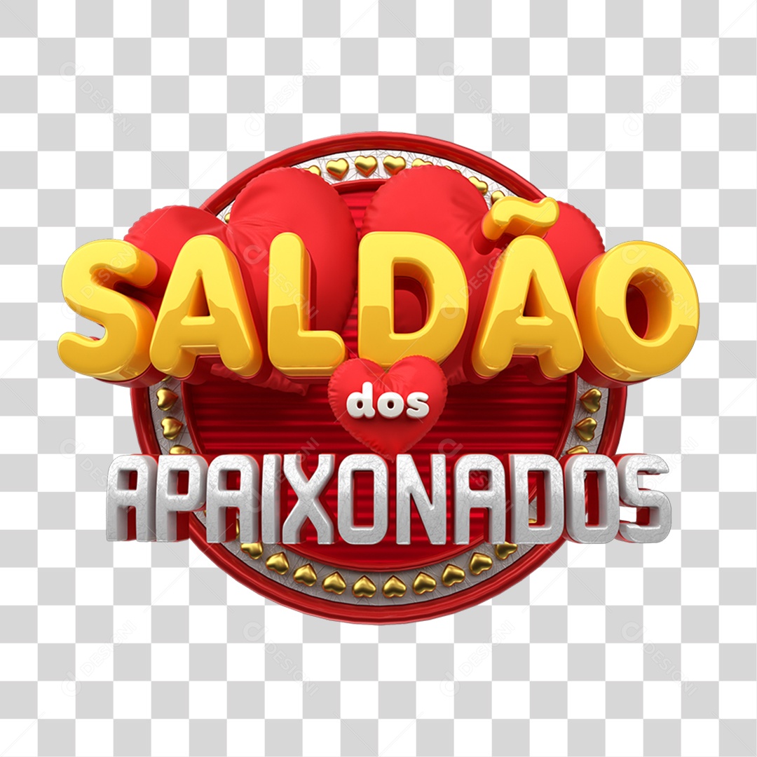 Selo 3D Saldão dos Apaixonados PNG Transparente