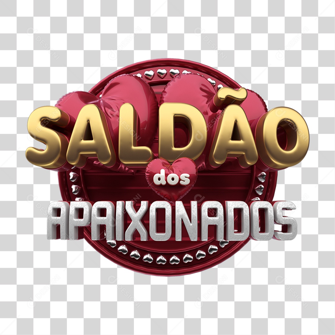 Selo 3D Saldão dos Apaixonados PNG Transparente