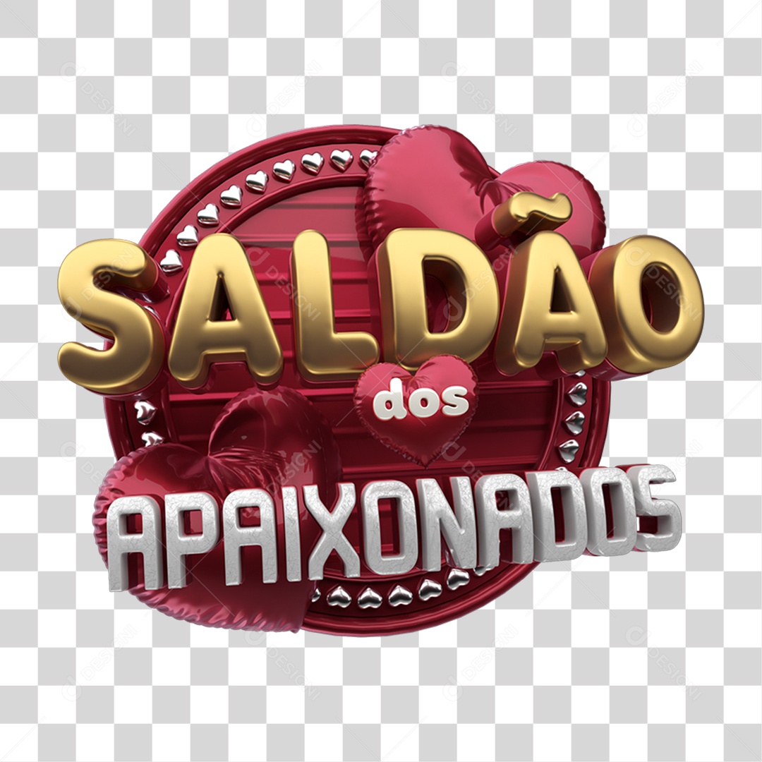 Selo 3D Saldão dos Apaixonados PNG Transparente