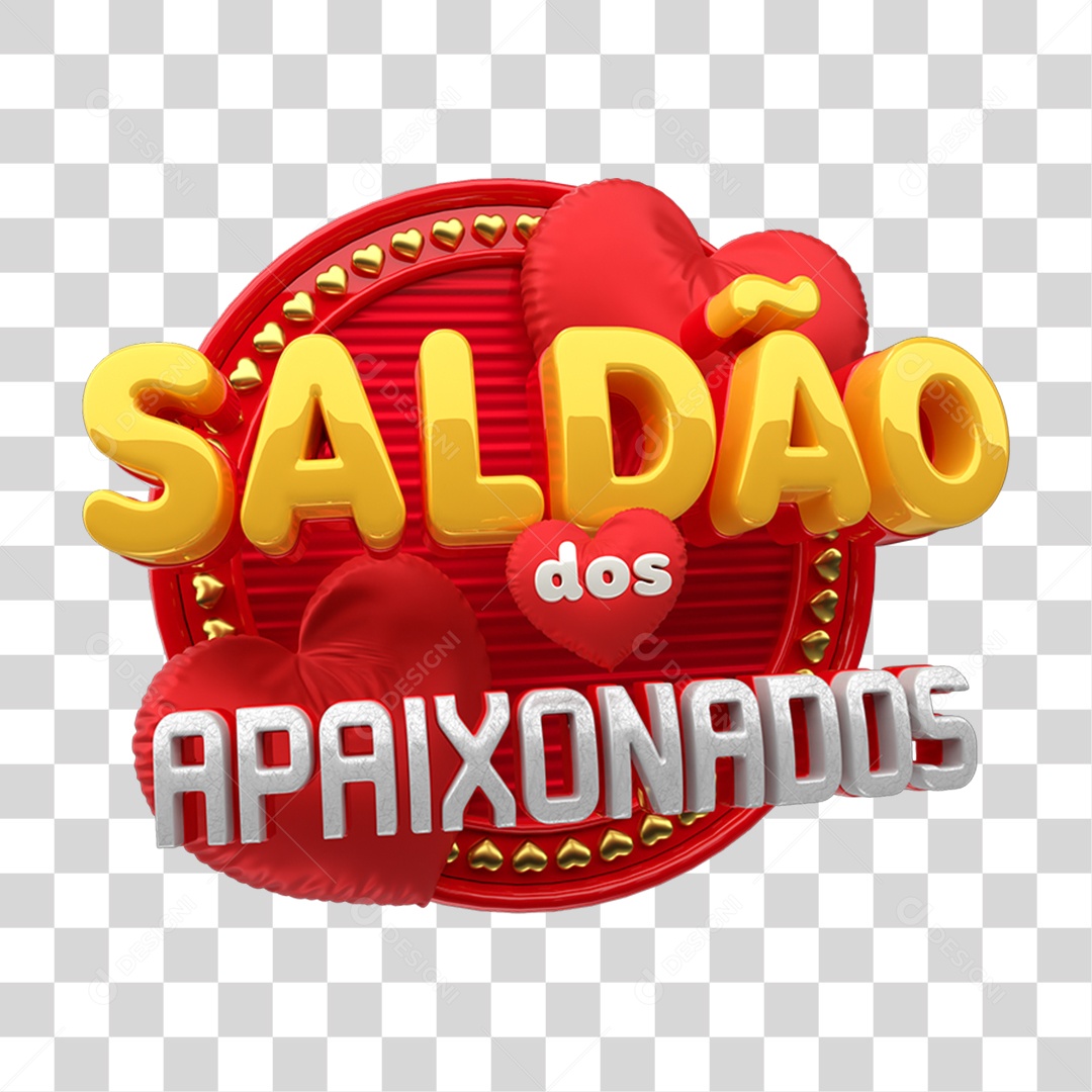 Selo 3D Saldão dos Apaixonados PNG Transparente