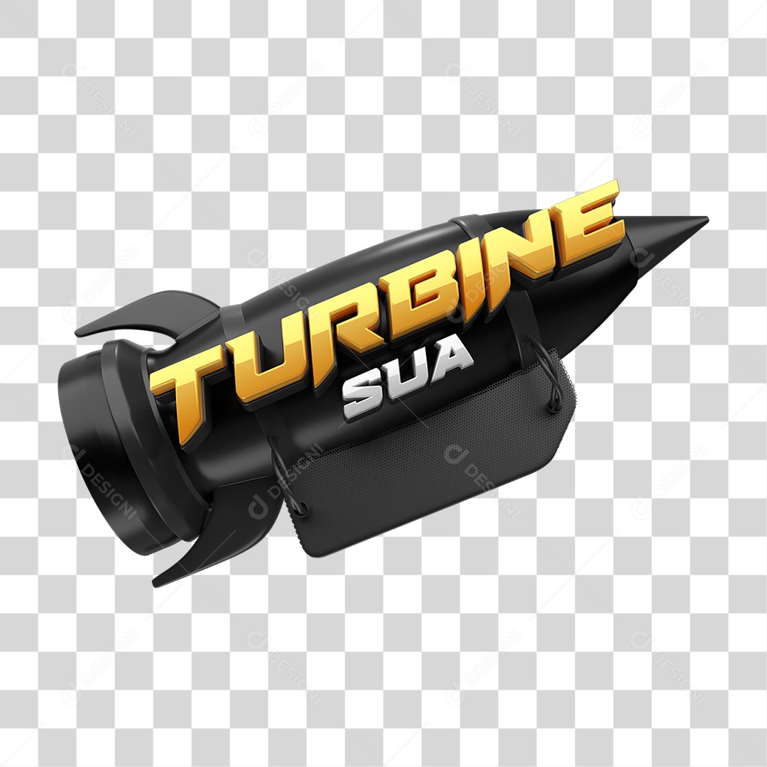 Selo 3D Turbine Sua PNG Transparente