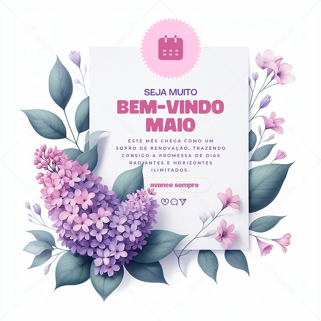 Seja Muito Bem Vindo Maio este Mês Chega como um Sopro de Renovação Social Media PSD Editável