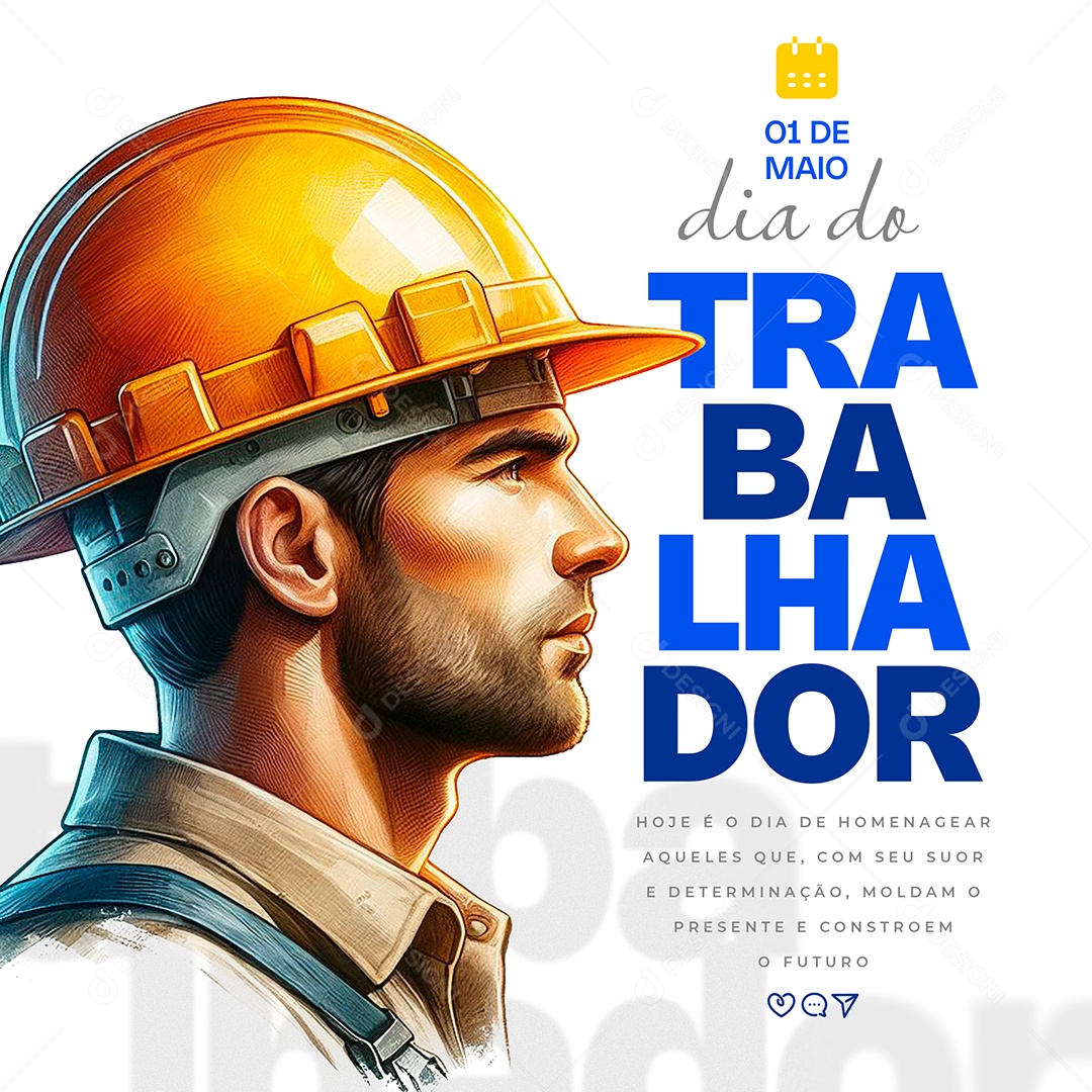 Dia do Trabalhador 01 de Maio Social Media PSD Editável
