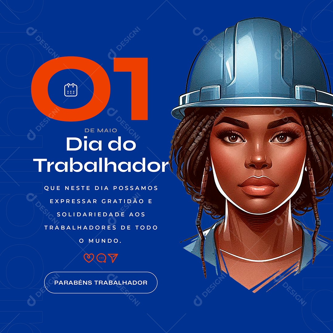 Dia do Trabalhador 01 de Maio Possamos Expressar Gratidão Social Media PSD Editável