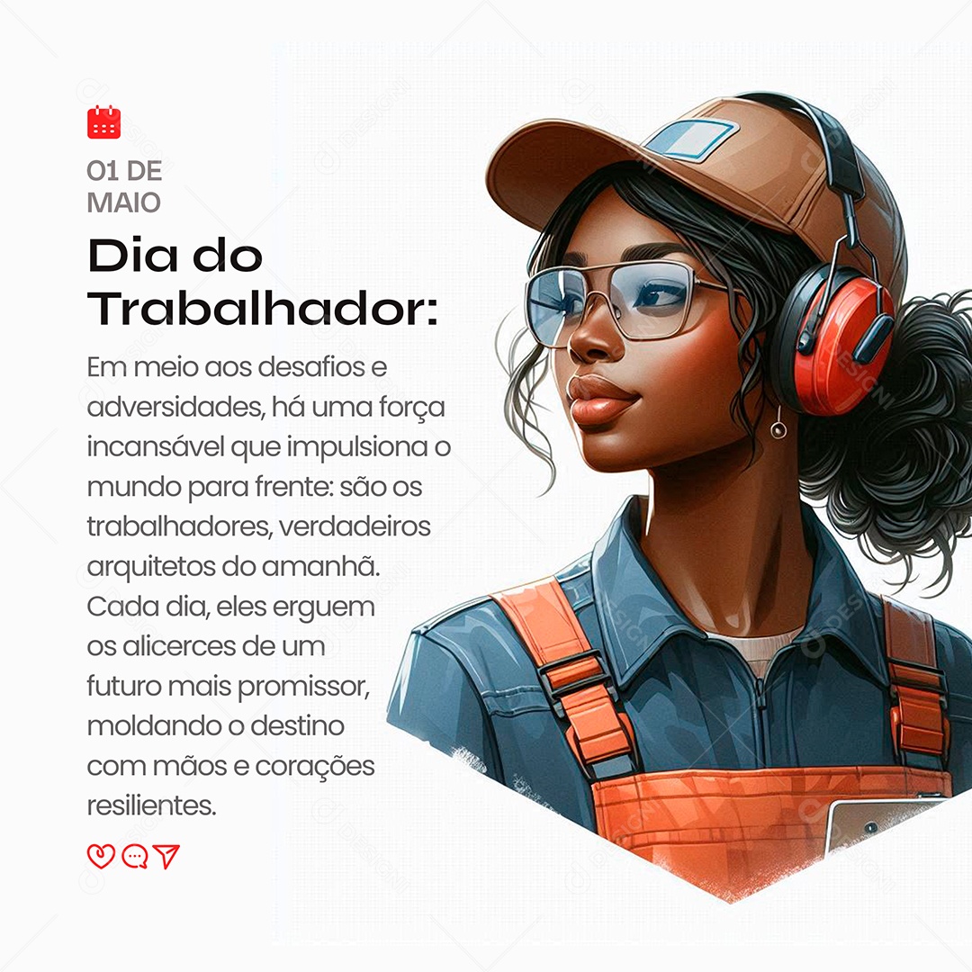 Dia do Trabalhador 01 de Maio há uma Força Incansável que Impulsiona o Mundo Social Media PSD Editável