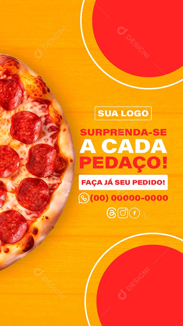 Story Pizza Surpreenda-se a Cada Pedaço Social Media PSD Editável