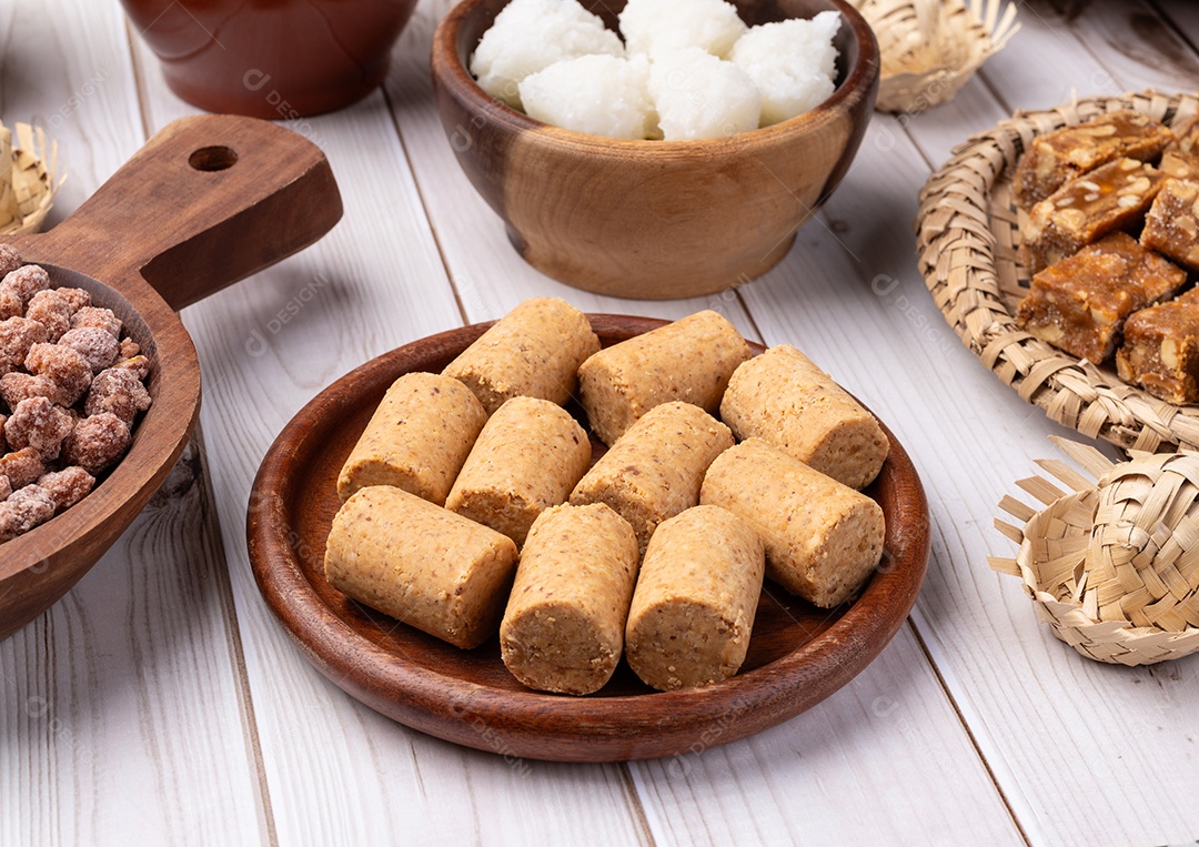 Comidas bolo milho doces pratos junino