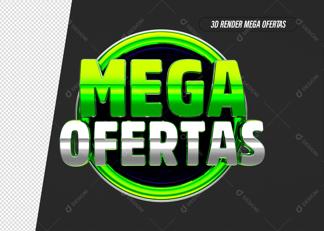 Mega Ofertas Selo 3D para Compoaição PSD