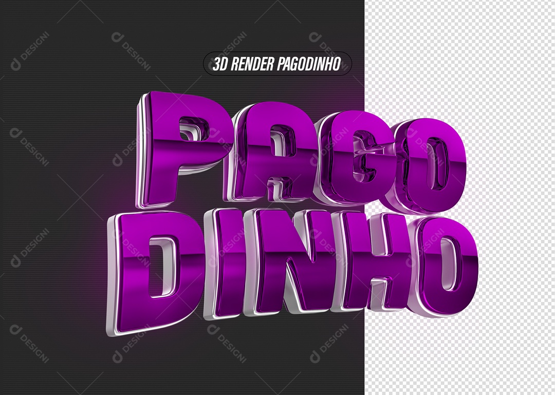 Pagodinho Selo 3D Roxo para Composição PSD