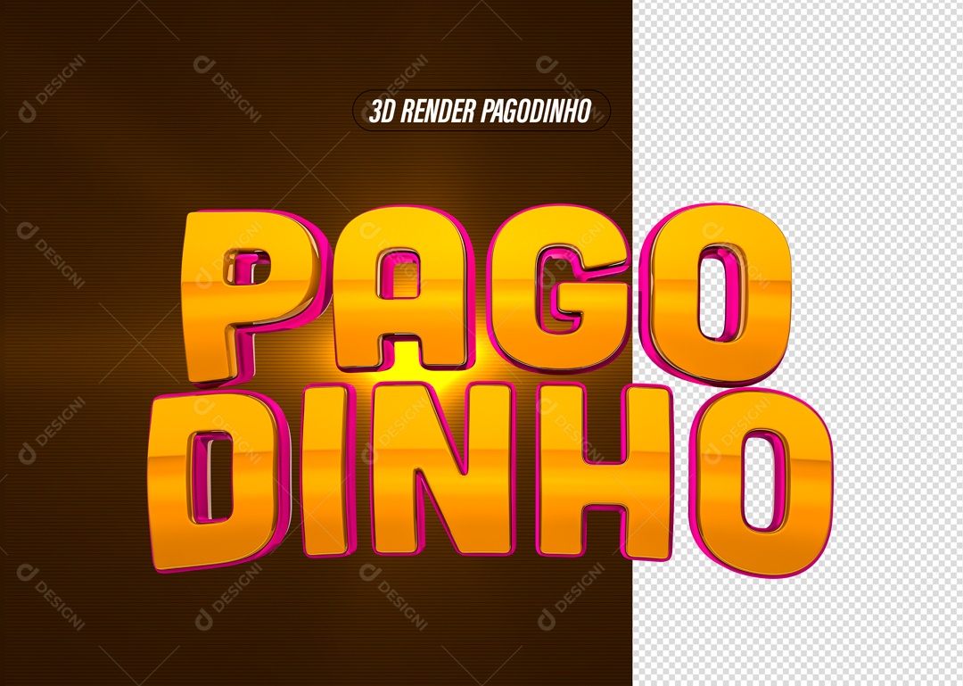 Pagodinho Selo 3D Amarelo para Composição PSD