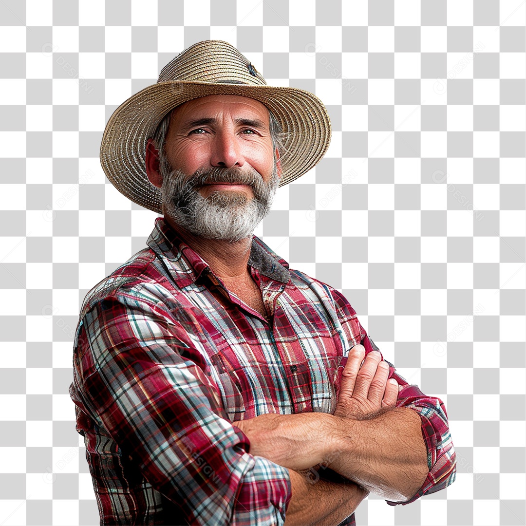 Homem com Camisa Vermelha Xadrez PNG Transparente