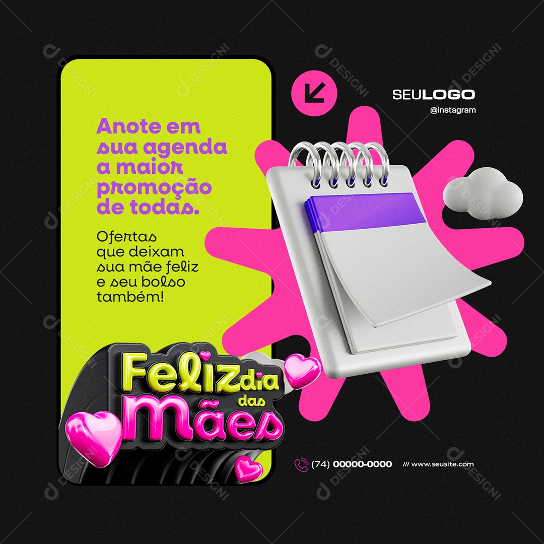 Happy Mother's Day Supermarket Annotate in your Editable Social Media PSD Agenda