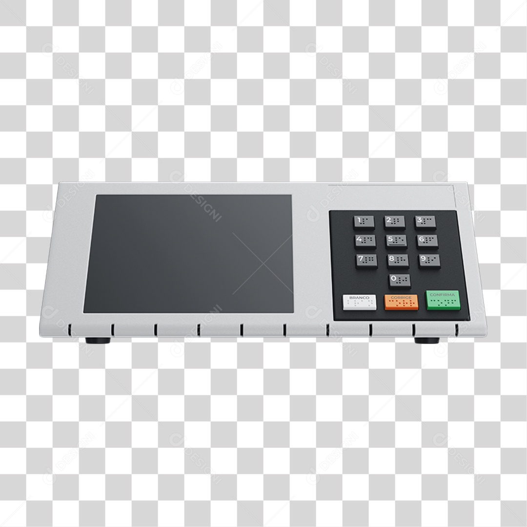 Elemento 3D Urna Eletrônica de Votação PNG Transparente