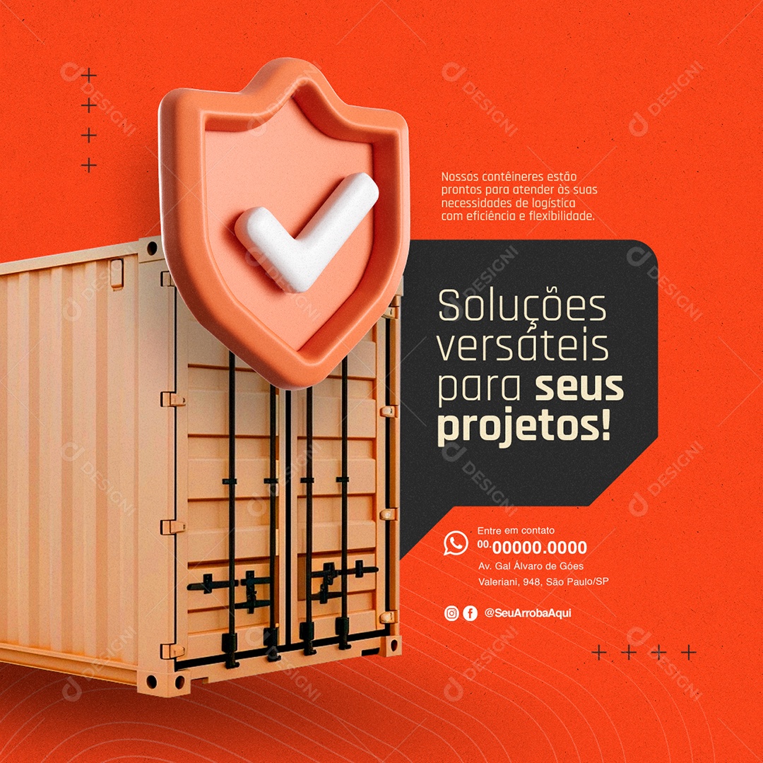 Containers Soluções Versáteis para Seus Projetos Social Media PSD Editável