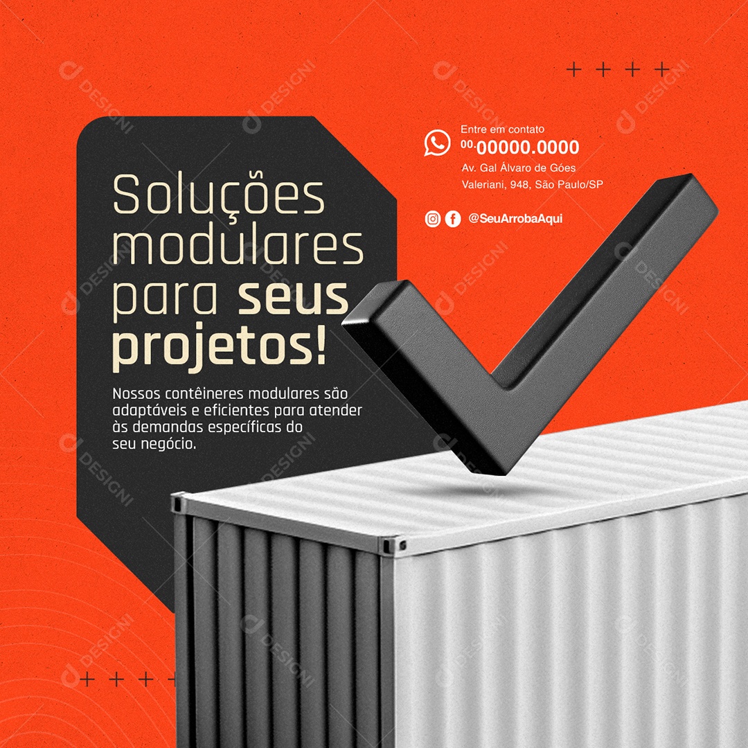 Containers Soluções Modulares para Seus Projetos Social Media PSD Editável