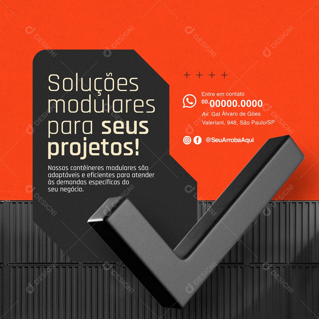 Containers Soluções Modulares para Seus Projetos Social Media PSD Editável