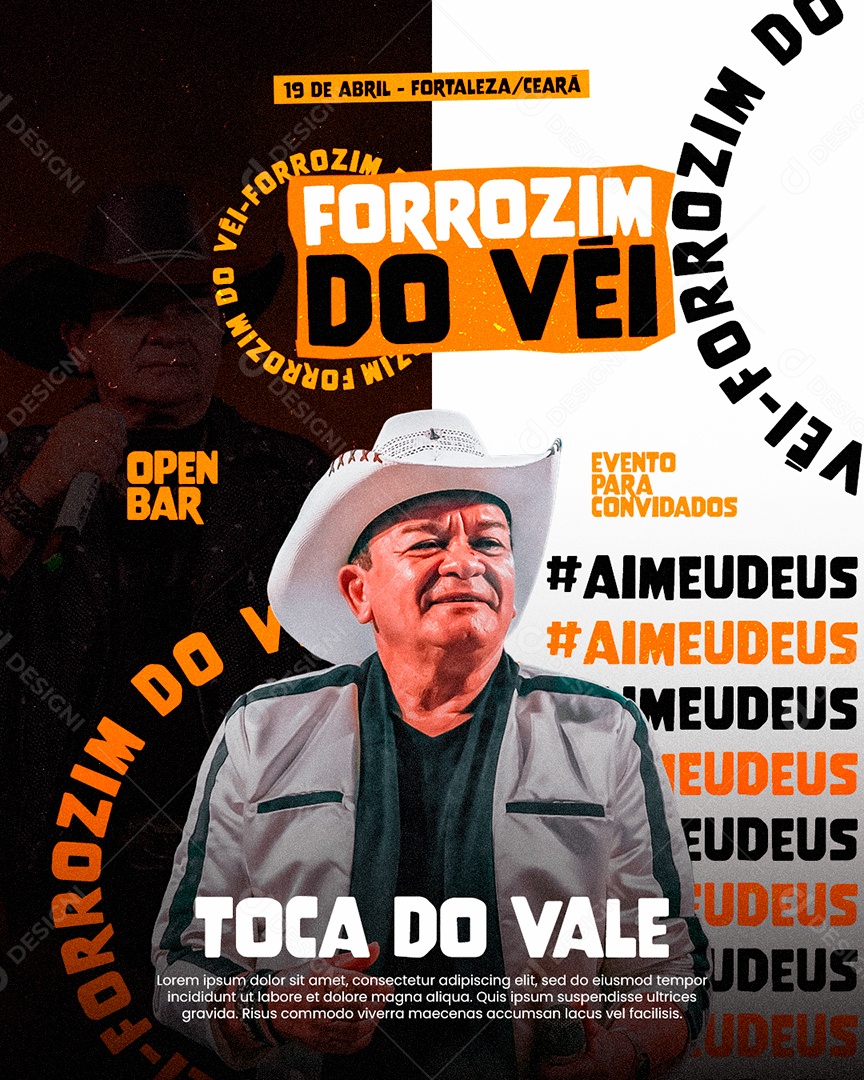 Flyer Evento Forrozim do Vei Toca do Vale Social Media PSD Editável