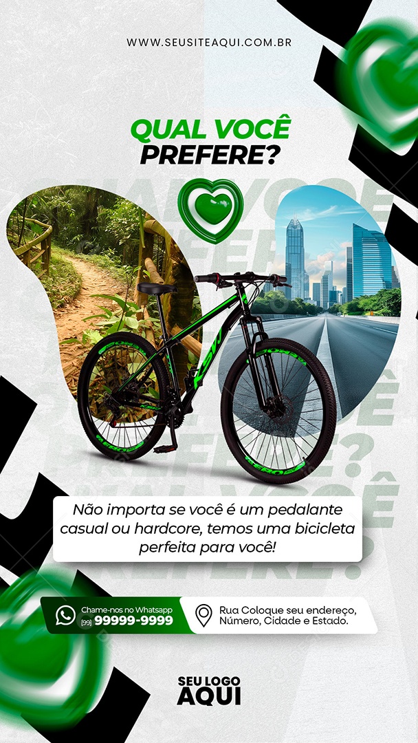 Story Bicicletaria Social Media PSD Editável