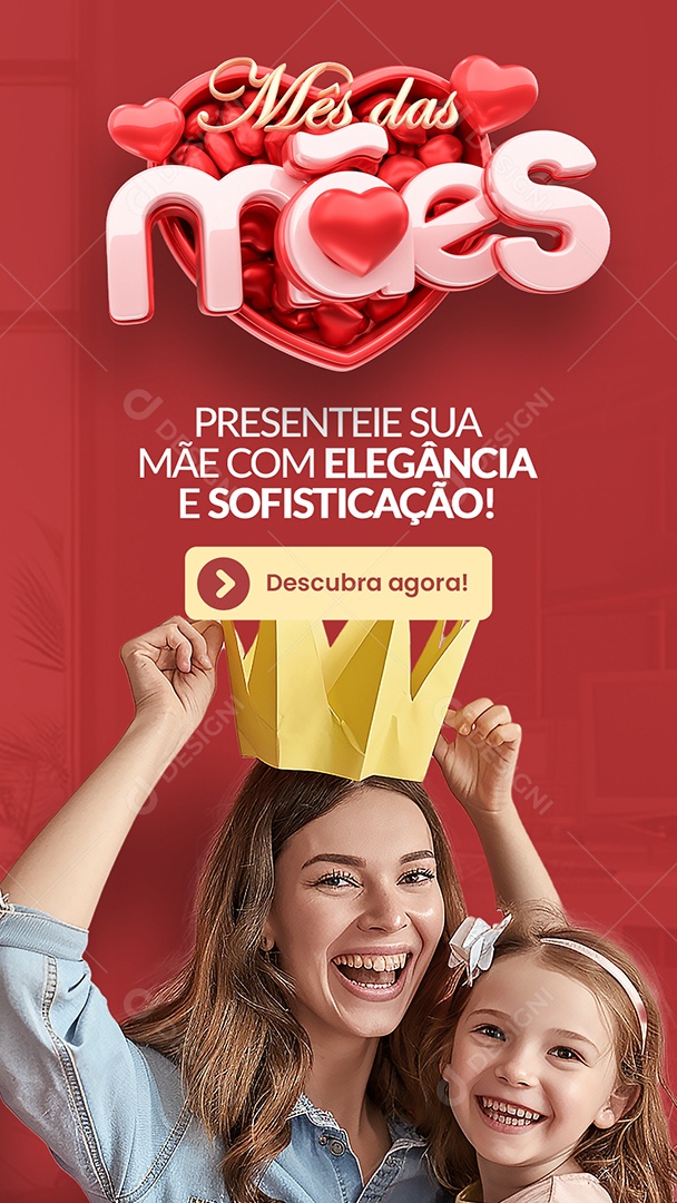 Story Mês das Mães Presentei sua Mãe com Elegância Social Media PSD Editável