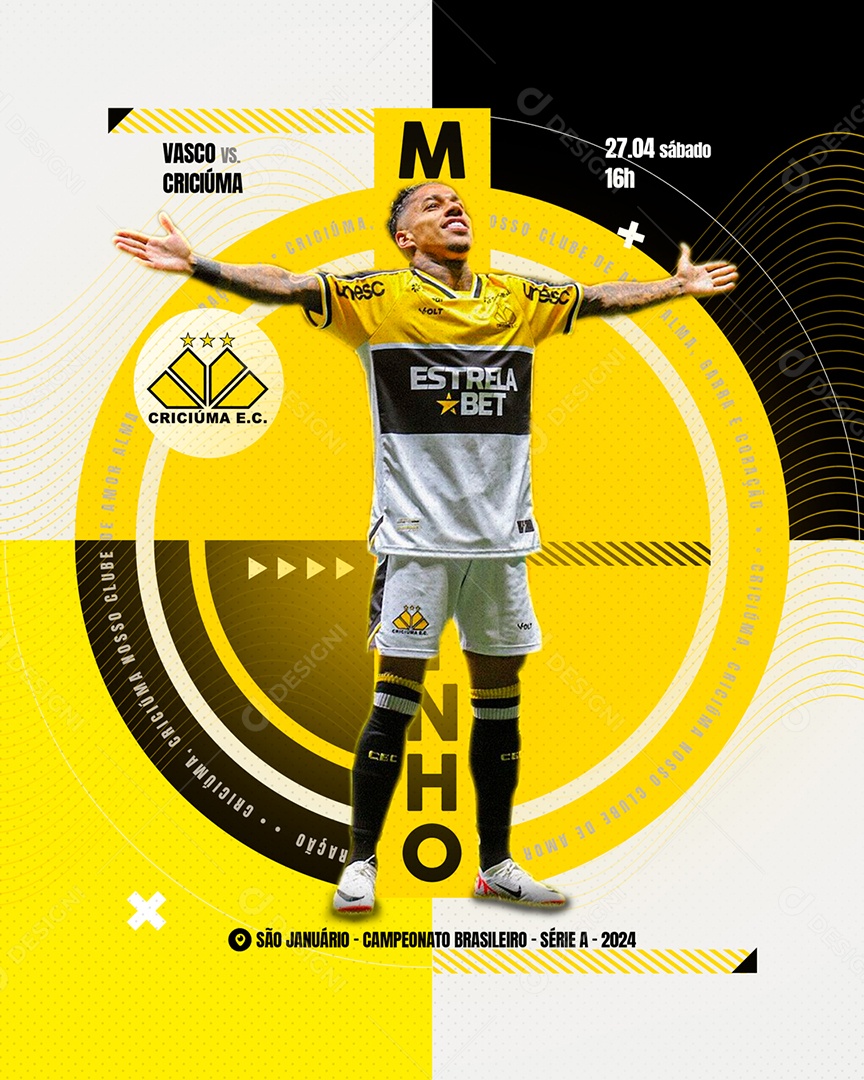 Futebol Vasco X Criciúma Social Media PSD Editável