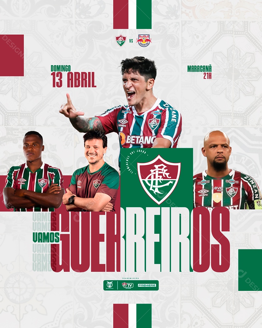 Futebol Fluminense X Bragantino Social Media PSD Editável