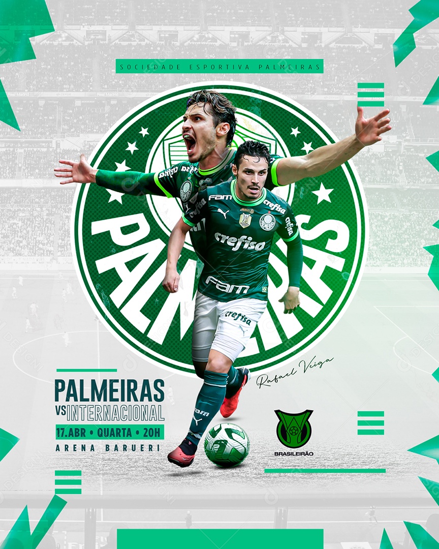 Futebol Palmeiras X Internacional Social Media PSD Editável