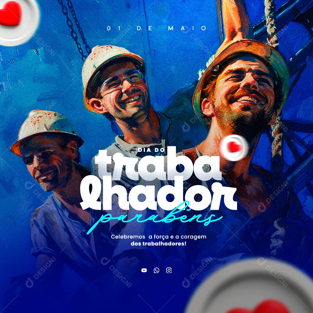 Dia do Trabalhador 01 de Maio Social Media PSD Editável