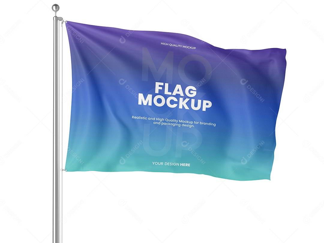 Bandeira de Divulgação Mockup PSD Editável