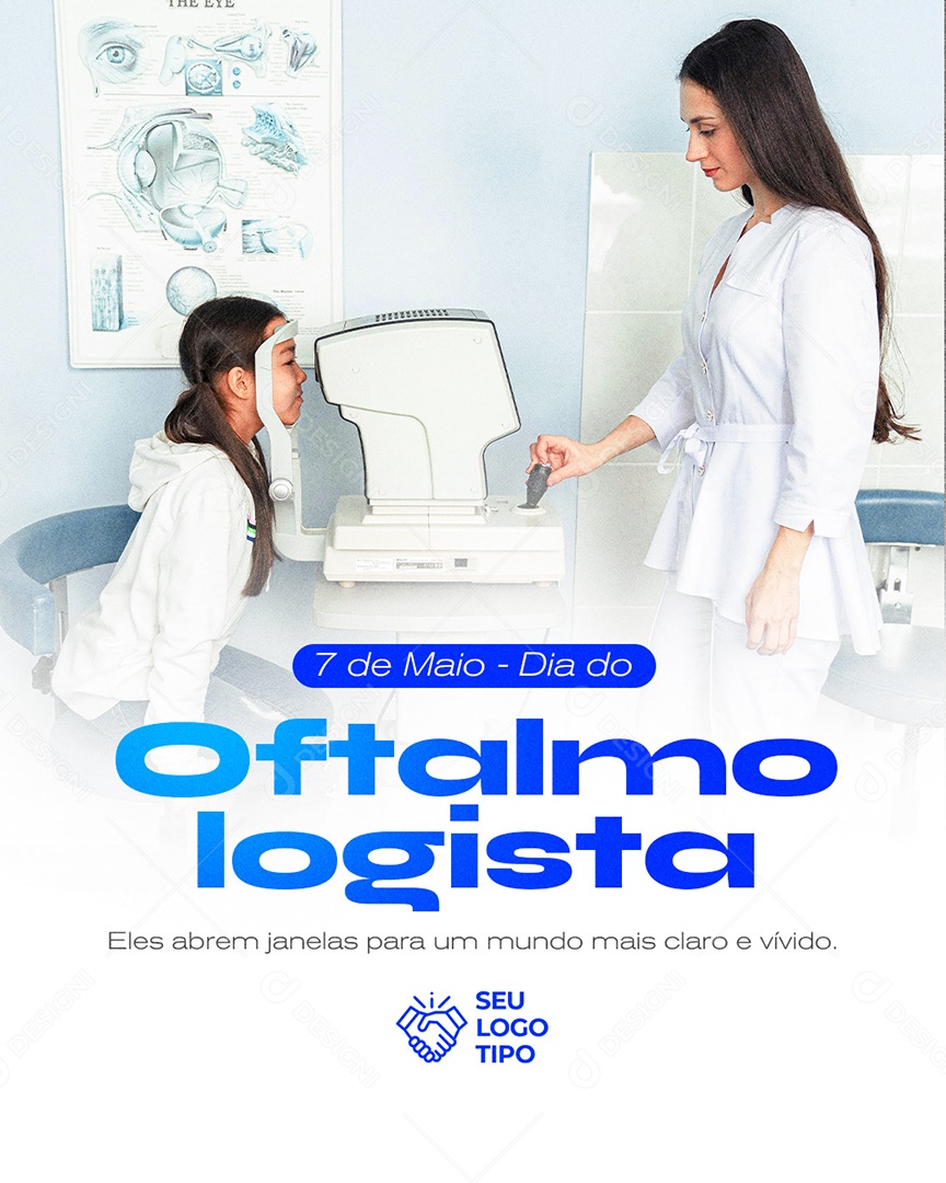 Dia do Oftalmologista 7 de Maio Social Media PSD Editável