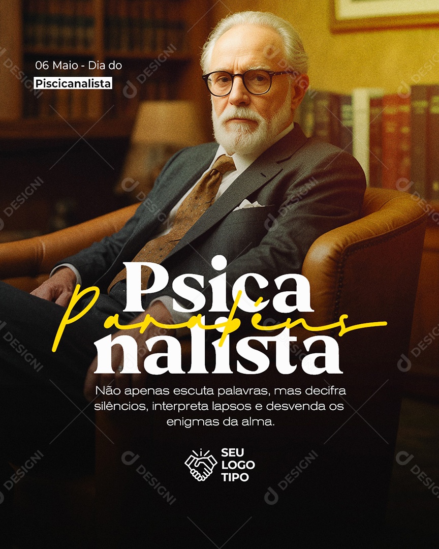 Dia do Psicanalista 06 de Maio Parabéns Social Media PSD Editável
