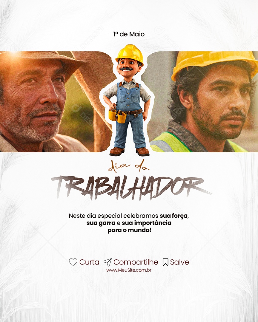 Dia Do Trabalhador 01 de Maio Social Media PSD Editável