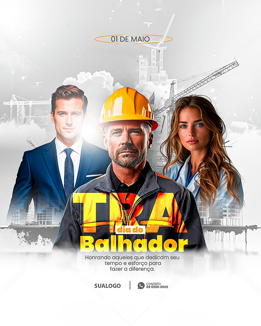 Dia Do Trabalhador 01 de Maio Honrando Aqueles que Dedicam Social Media PSD Editável