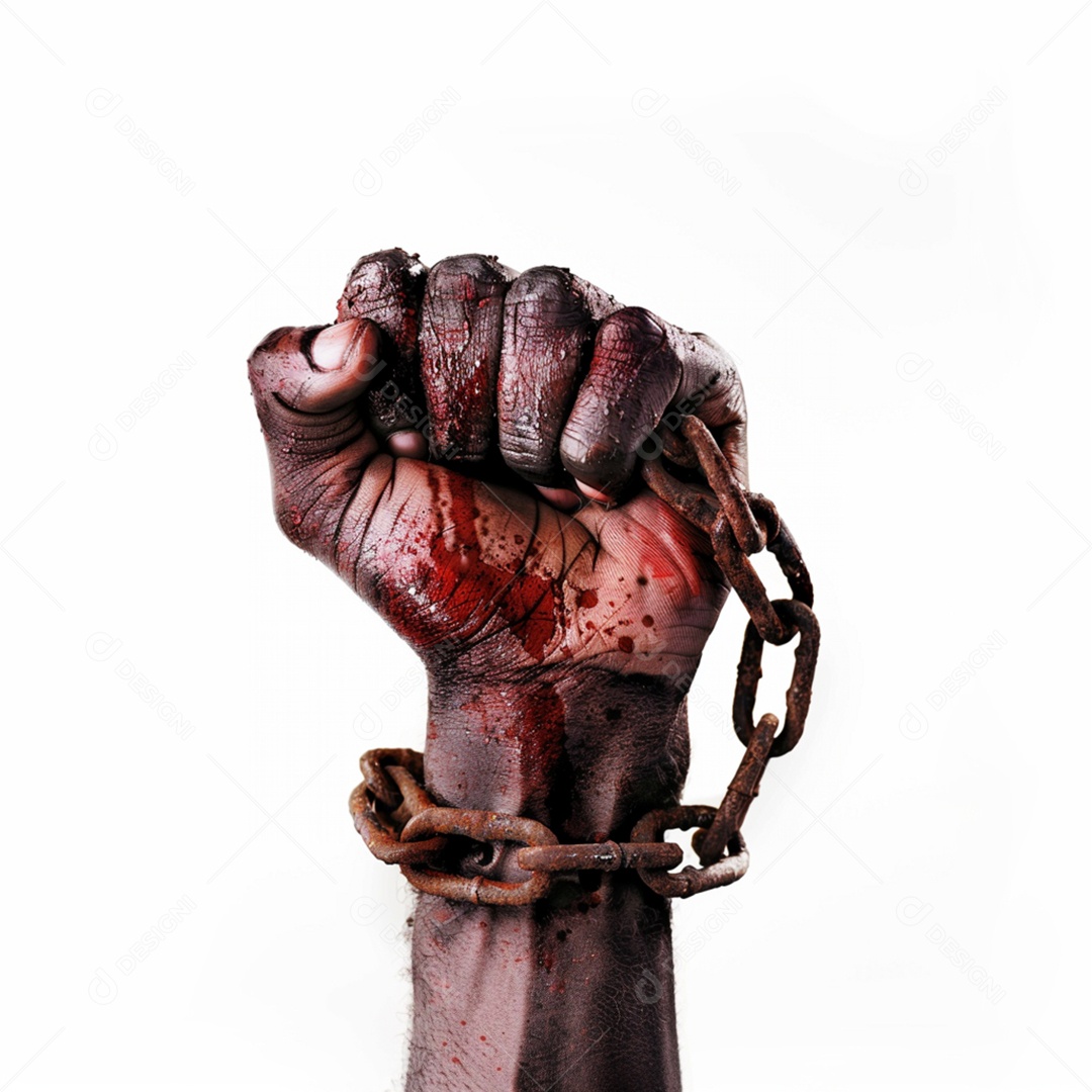 Mão Amarrada com Corrente Abolição da Escravatura