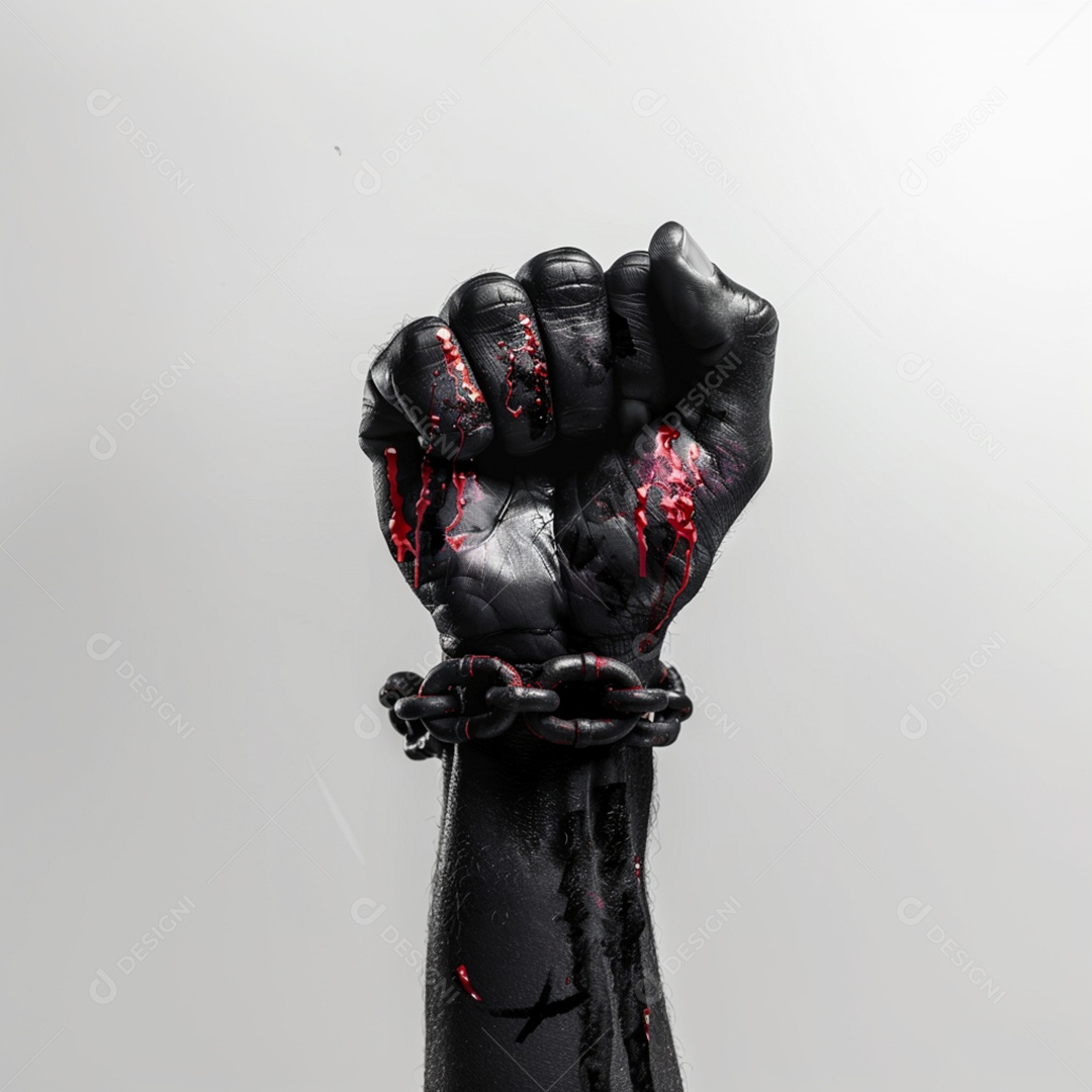 Imagem Composição Abolição da Escravatura Sobre Fundo Isolado Cinza