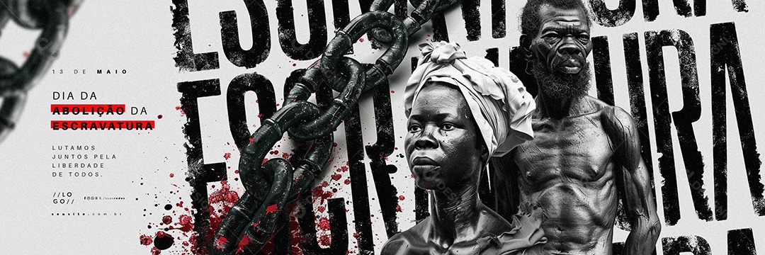 Carrossel Dia da Abolição da Escravatura 13 de Maio Lutamos Juntos Social Media PSD Editável