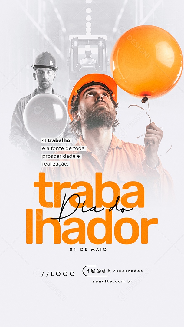 Story Dia Do Trabalhador 01 de Maio Social Media PSD Editável