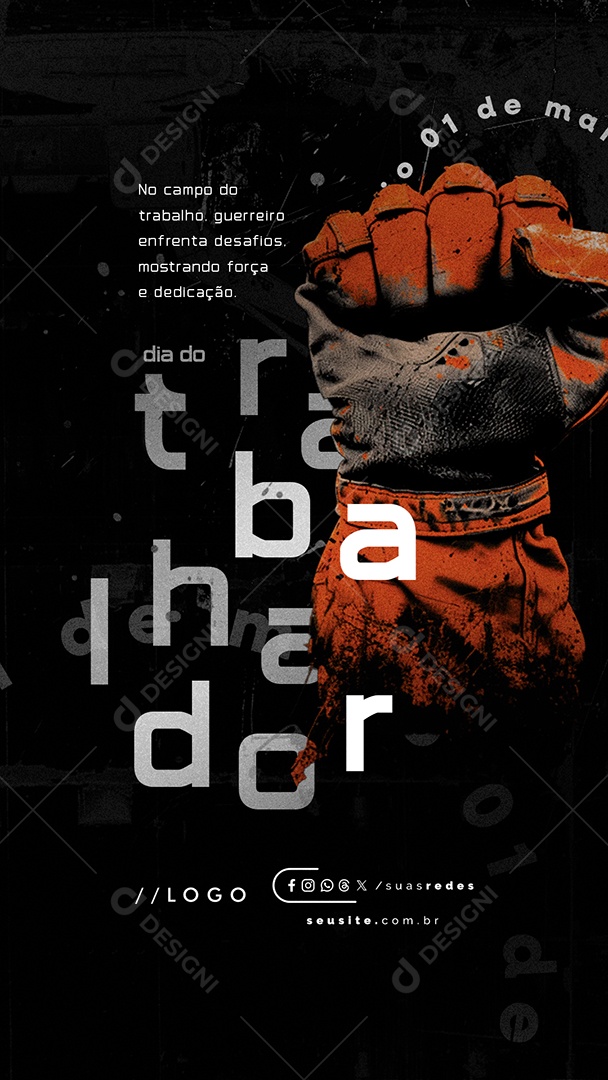 Story Dia Do Trabalhador 01 de Maio Social Media PSD Editável