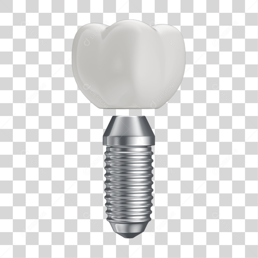 Elemento 3D Dente Branco Para Implante PNG Transparente