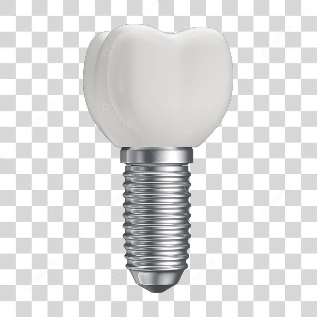 Elemento 3D Dente Branco Para Implante PNG Transparente