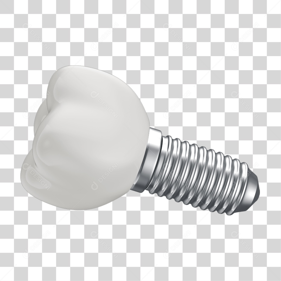 Elemento 3D Dente Branco Para Implante PNG Transparente