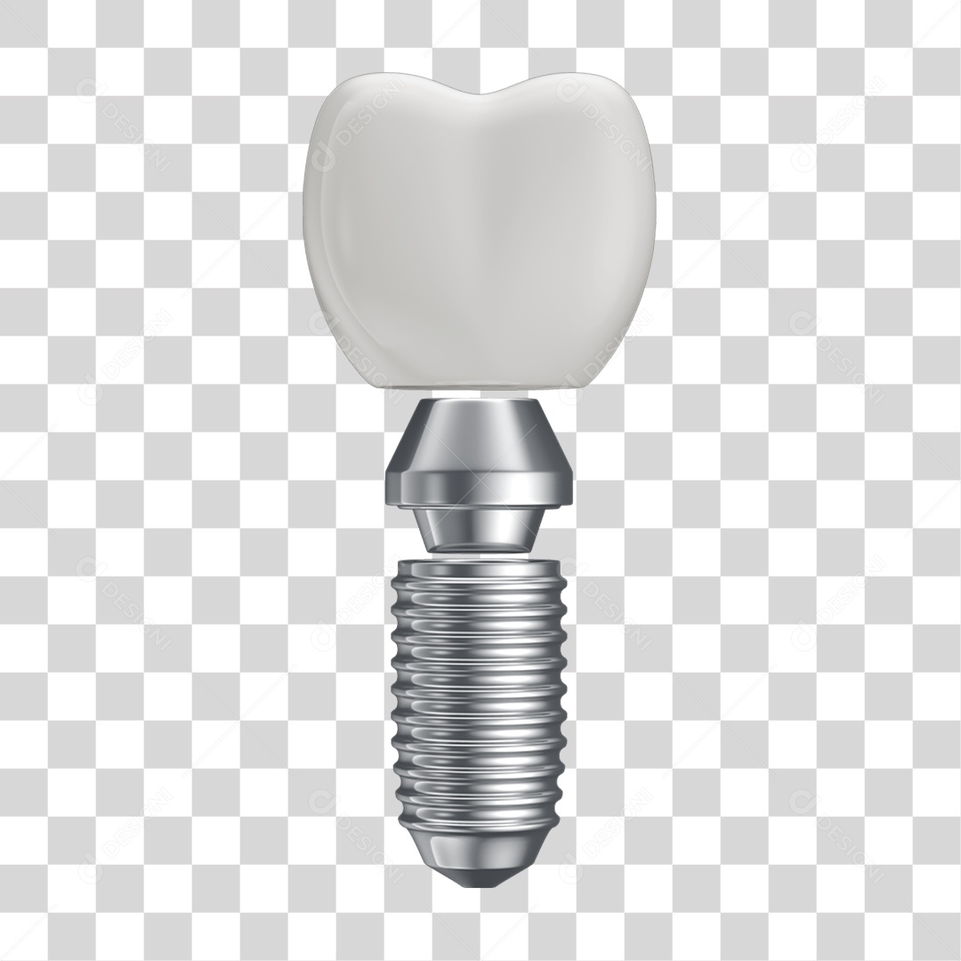 Elemento 3D Dente Branco Para Implante PNG Transparente