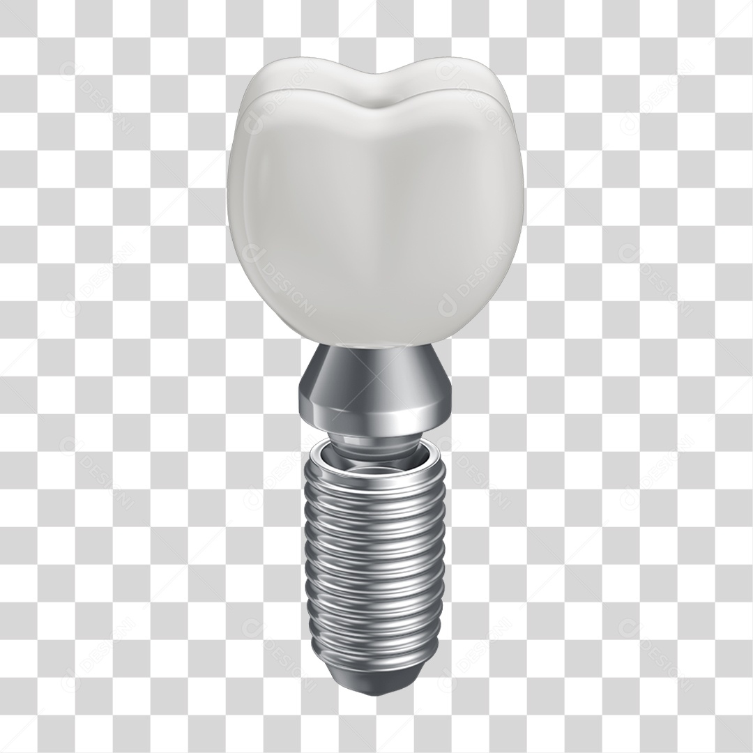 Elemento 3D Dente Branco Para Implante PNG Transparente