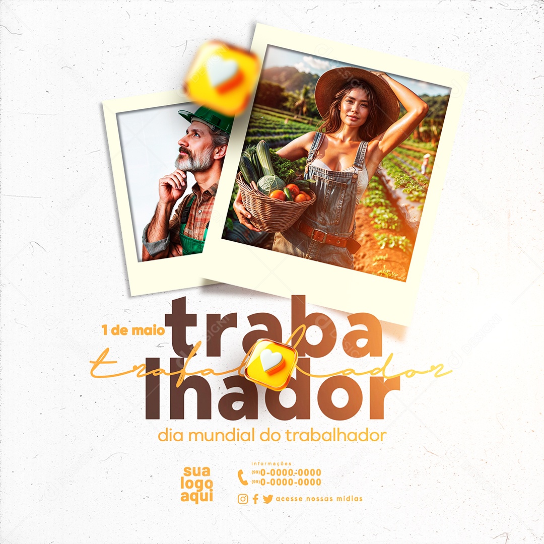 Dia do Trabalhador 01 de Maio Social Media PSD Editável