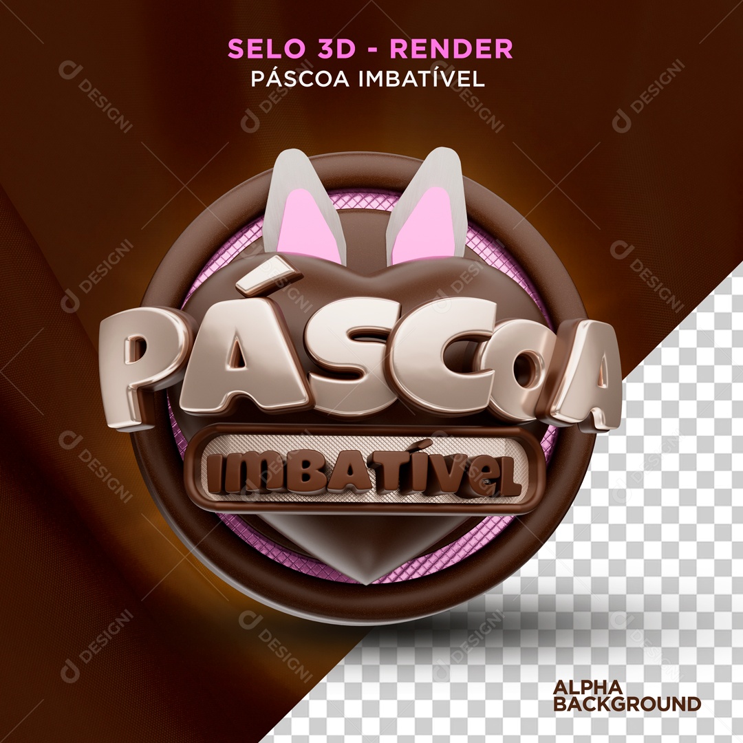 Páscoa Imbatível Selo 3D para Composição PSD