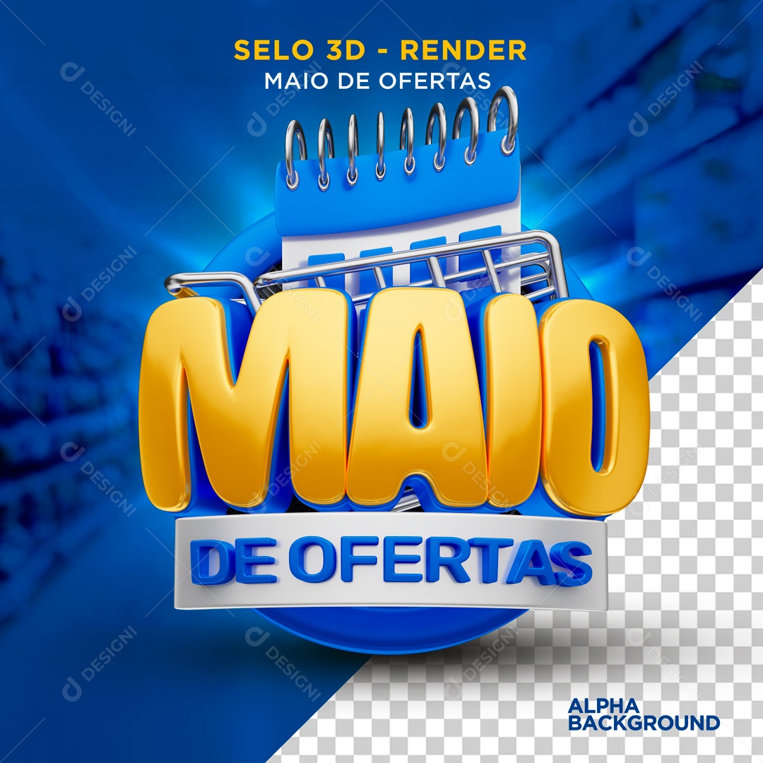 Maio de Ofertas Selo3D para Composição PSD
